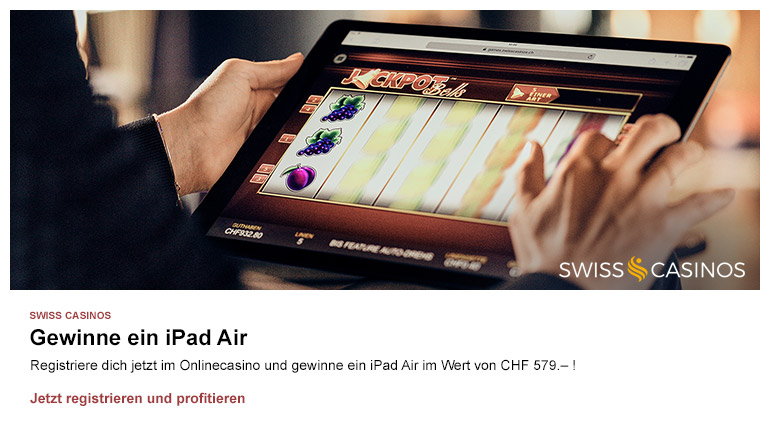 Werden Sie noch heute Mitglied bei SwissCasinos und gewinnen Sie ein brandneues iPad