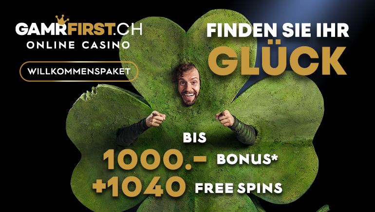 Das grosszügige Willkommenspaket von GamrFirst Casino: Fr. 1.000 Bonus und 1,040 Freispiele!