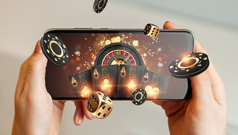 Smartphone mit Roulette-Tisch