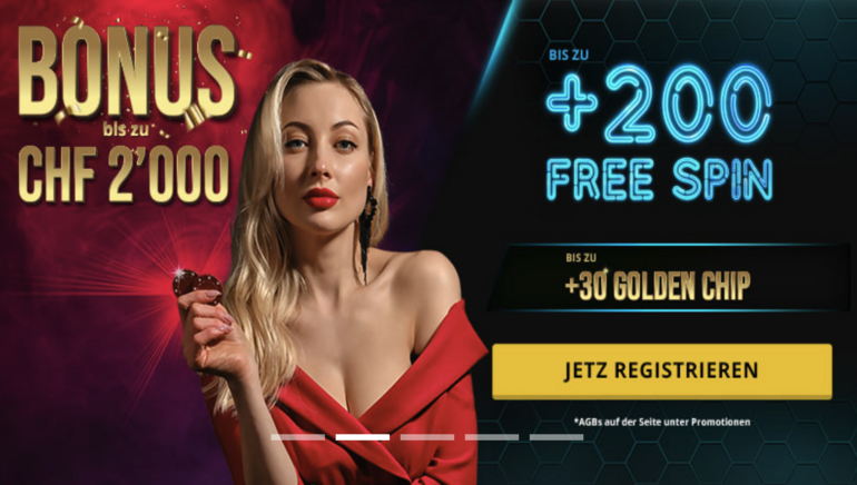 Swiss4Win bietet neuen Bonus: Bis zu Fr. 2,000, 200 Freispiele und 30 Golden Chips innerhalb von 120 Tagen nach der Registrierung